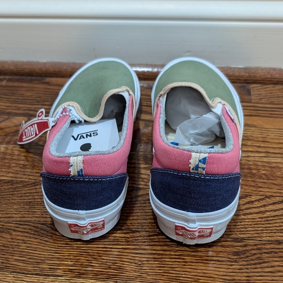 Vault by Vans x McFetridge Transcentcoastal Pink/Green/Navy Slip-ons - Picture 3 of 10